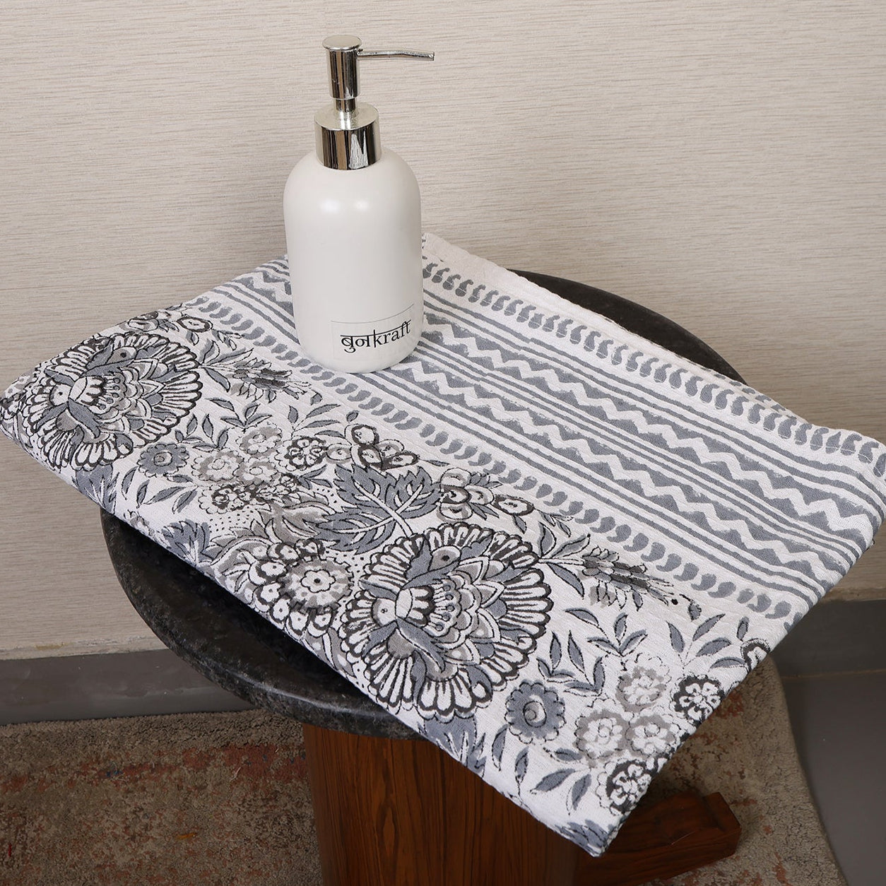 Bath Towel- Grey Tropical