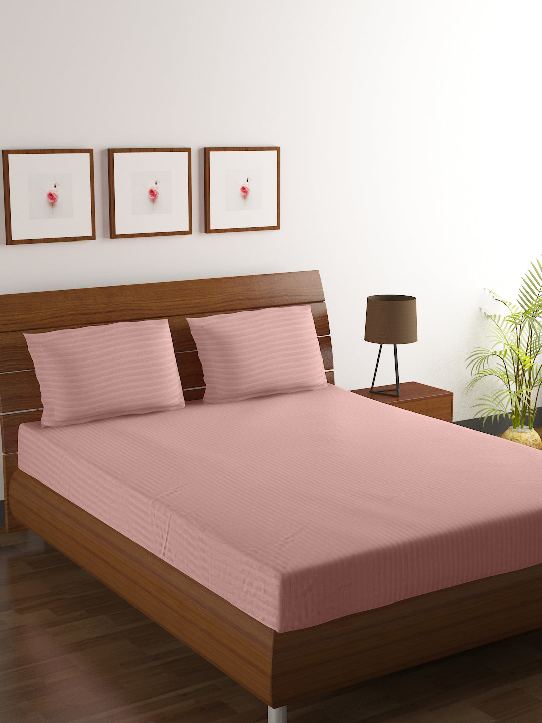 Cotton Bedsheet - Double Bed - Peach