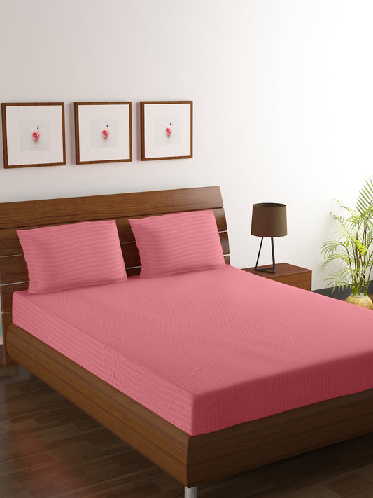 Cotton Bedsheet - Double Bed - Rose Pink