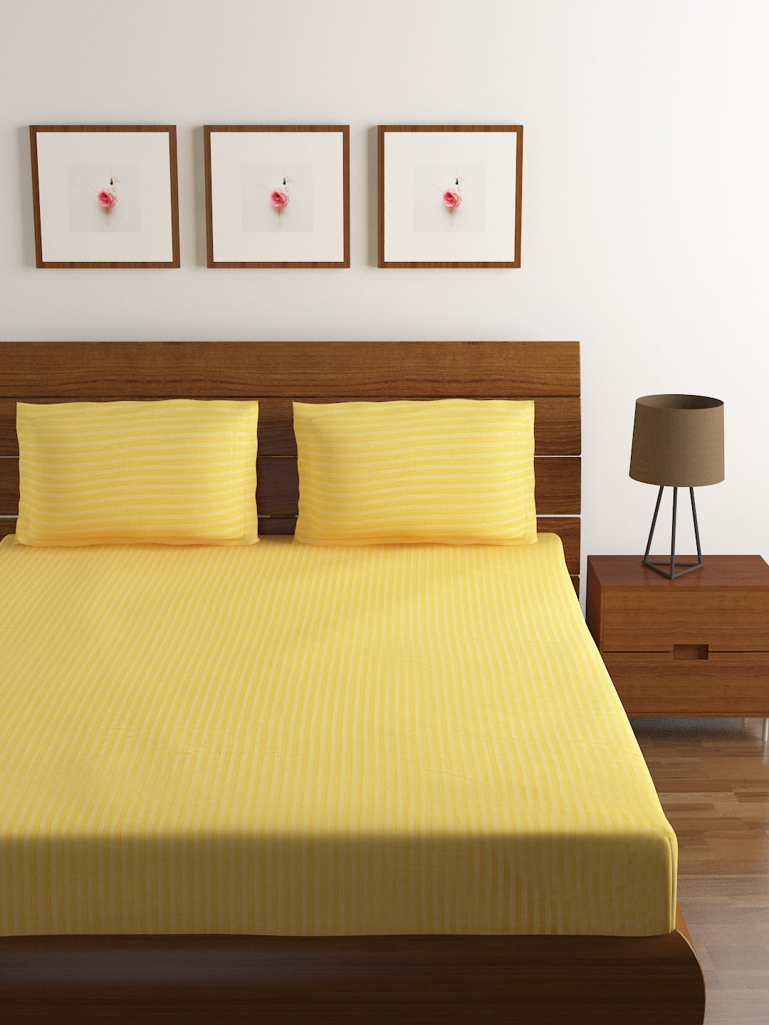 Cotton Bedsheet - Double Bed - Yellow