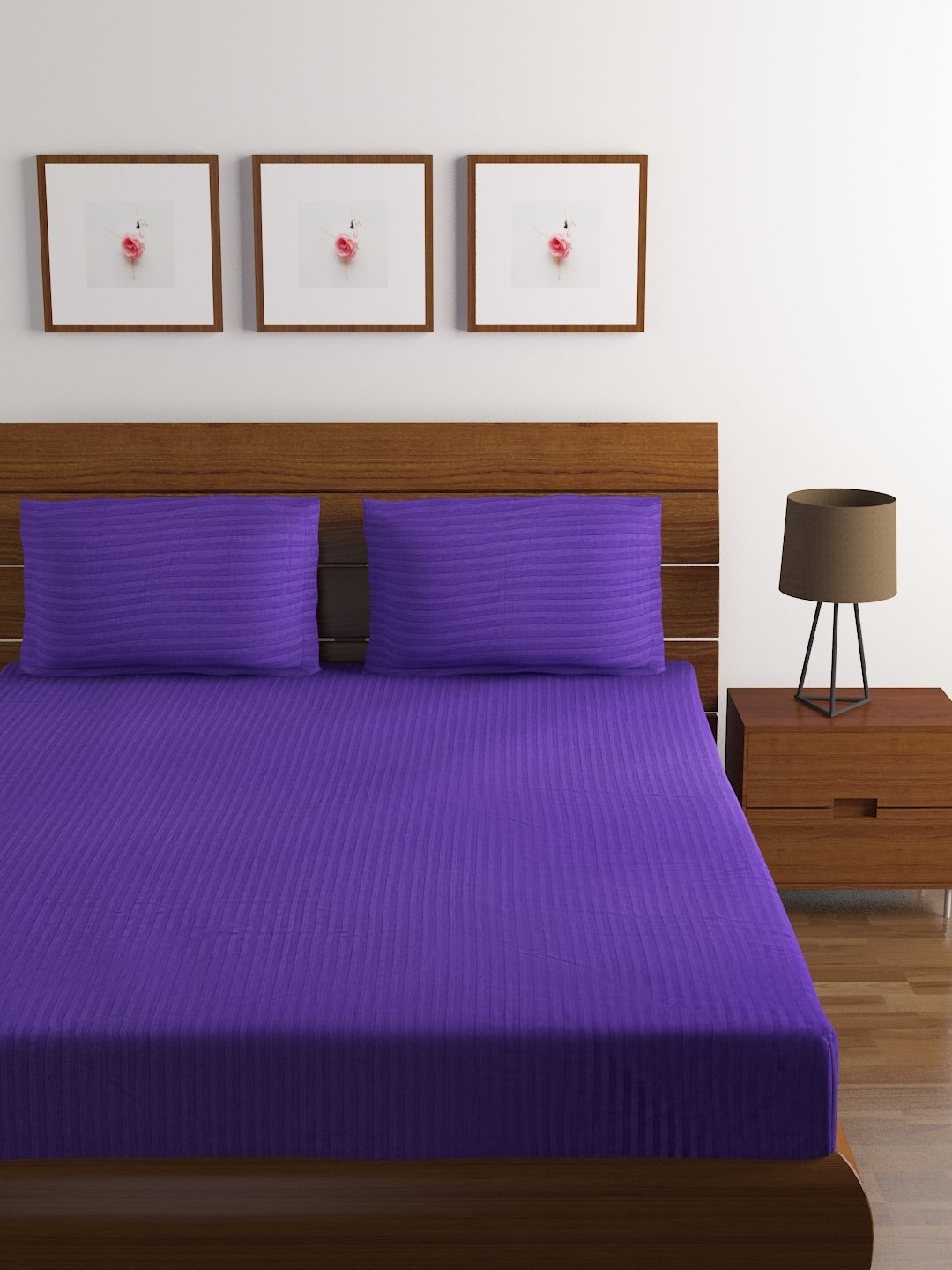 Cotton Bedsheet - Double Bed - Purple