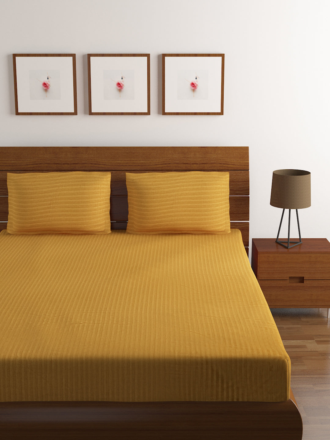 Cotton Bedsheet - Double Bed - Mustard Yellow