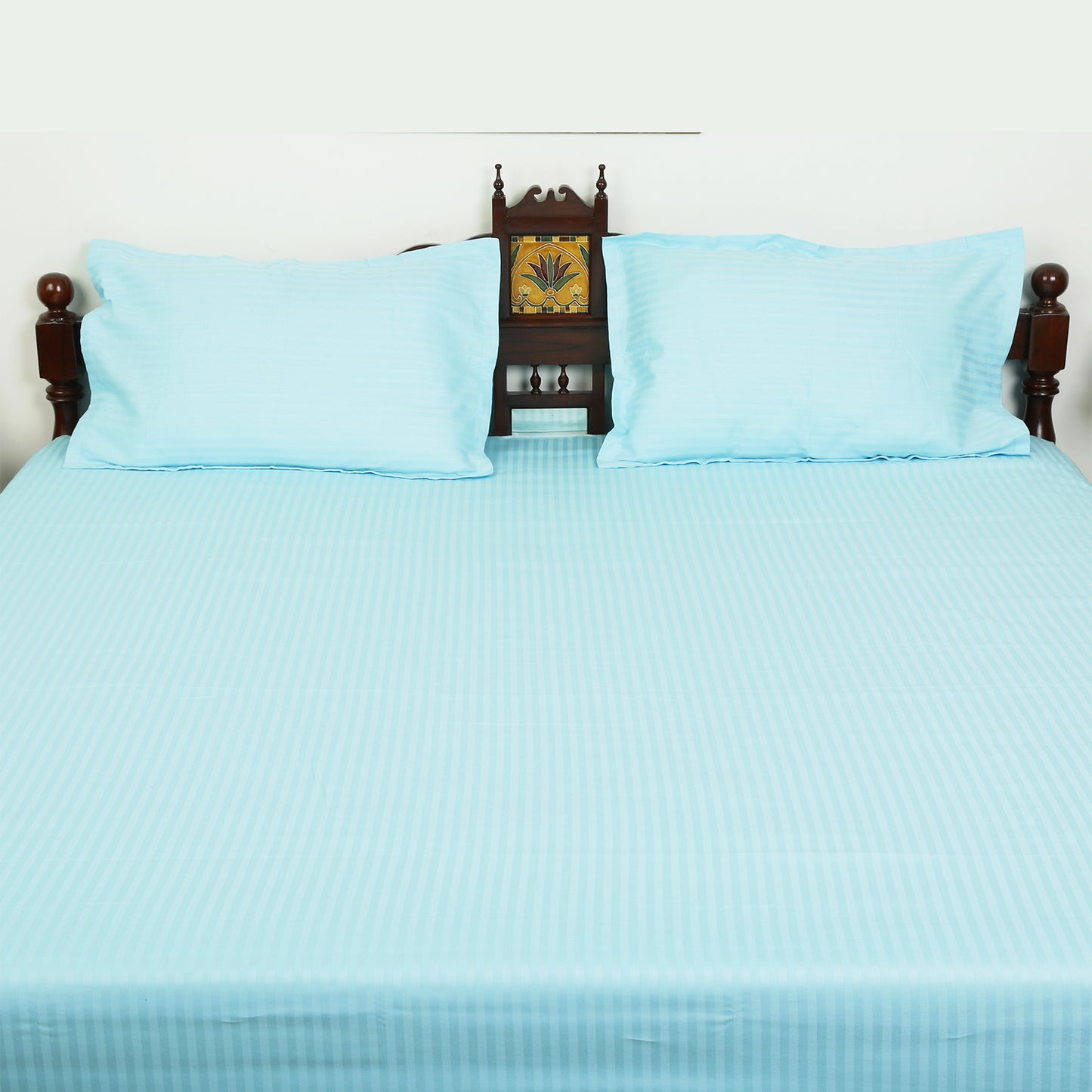 Cotton Bedsheet - Double Bed - Sky Blue