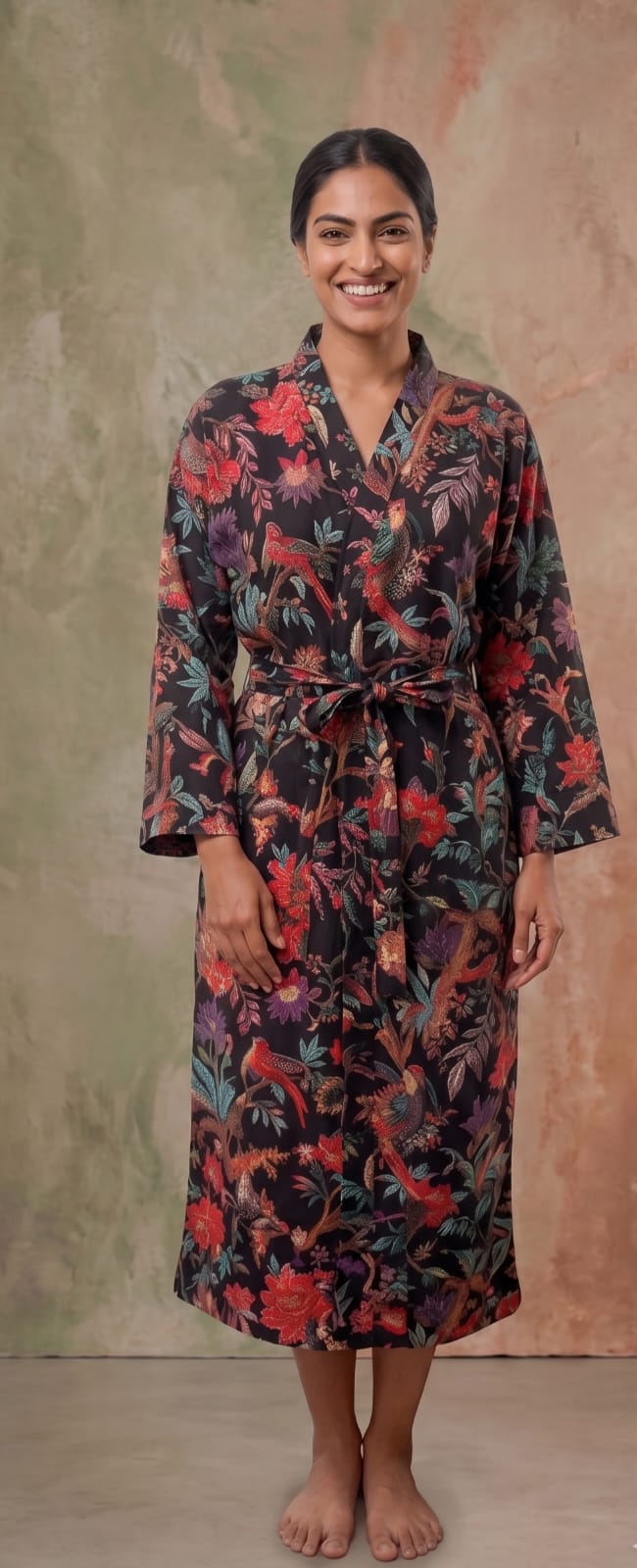 Signature Waffle Bathrobe- Black