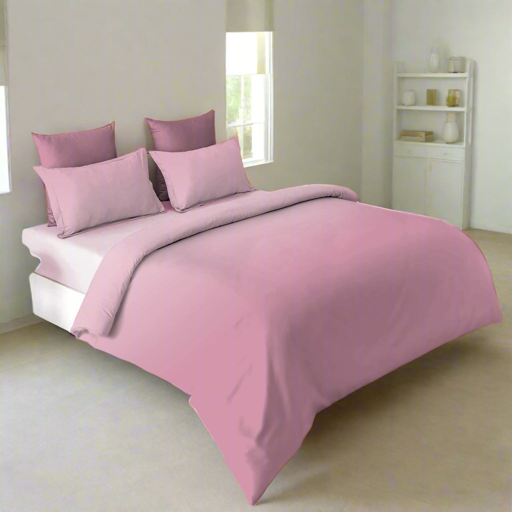 Ombre Cotton Bedsheet - Dry Rose