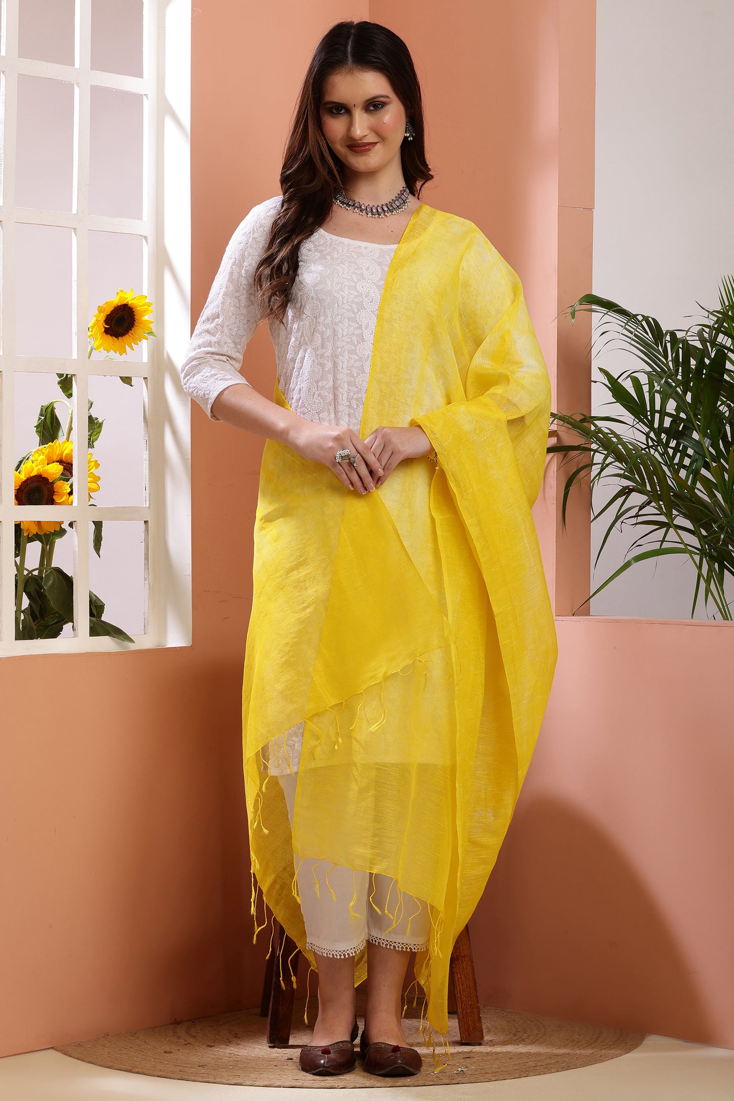 Dupatta- Tie n Dye - Yellow