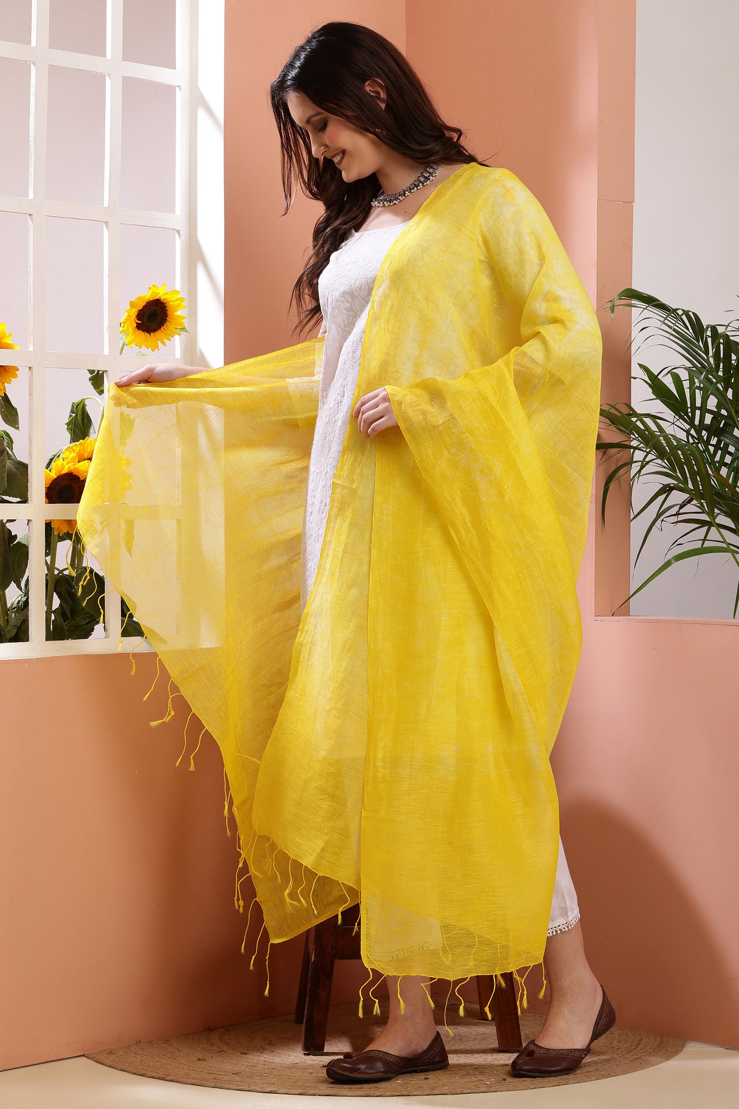 Dupatta- Tie n Dye - Yellow