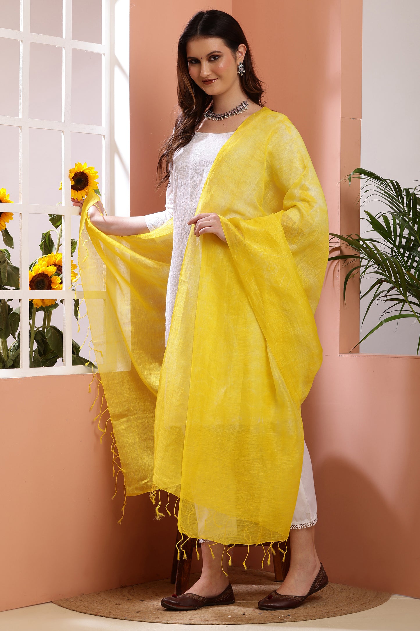 Dupatta- Tie n Dye - Yellow