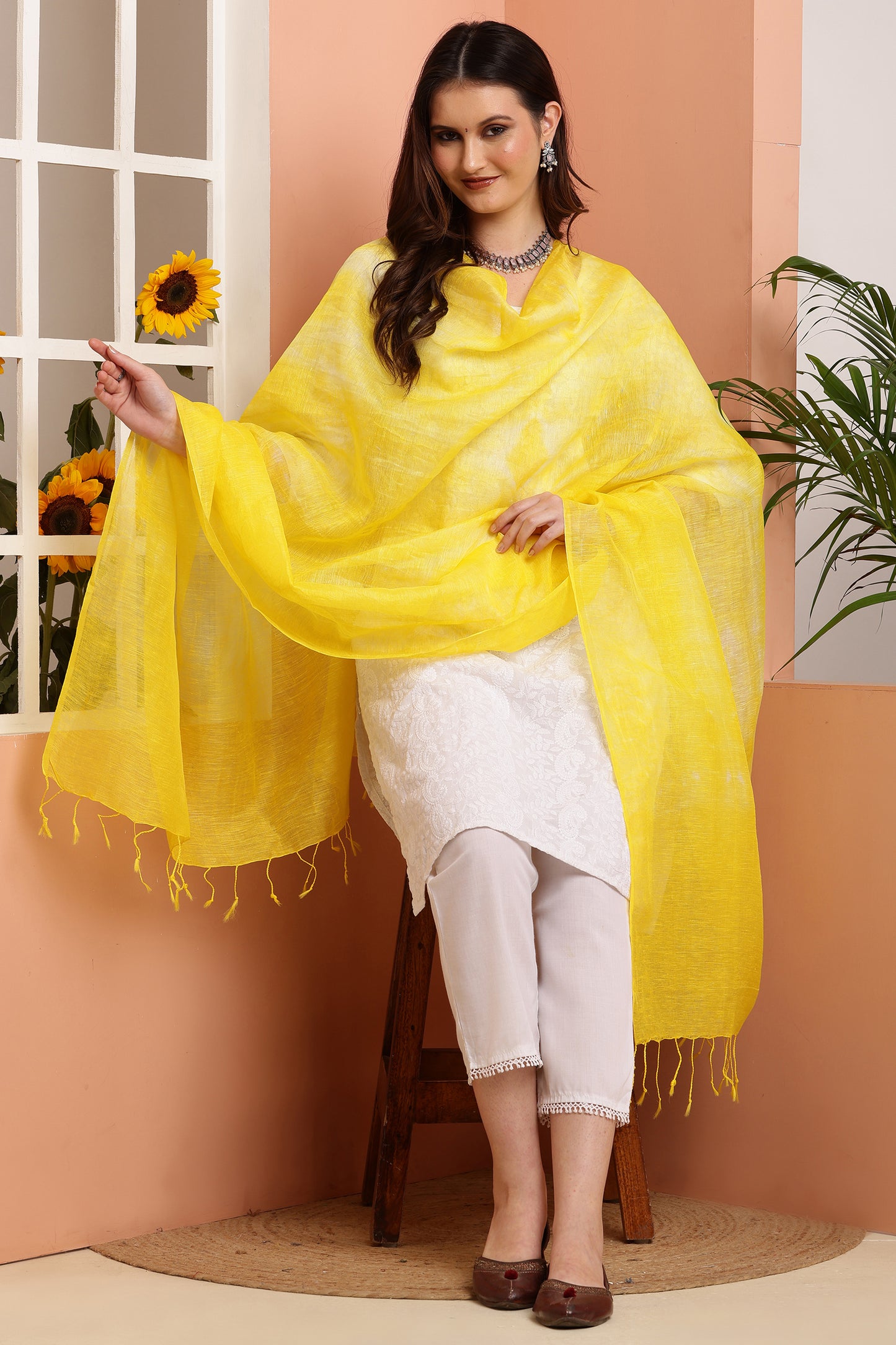 Dupatta- Tie n Dye - Yellow