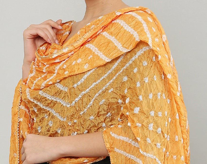 Dupatta-Bandhani Beauties - Peach