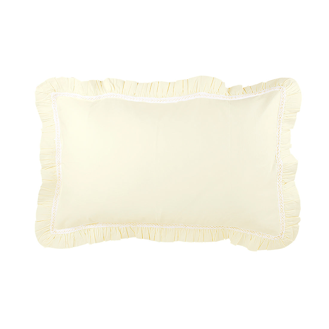 Pillow Covers-Plain Color-Light Yellow- Pair
