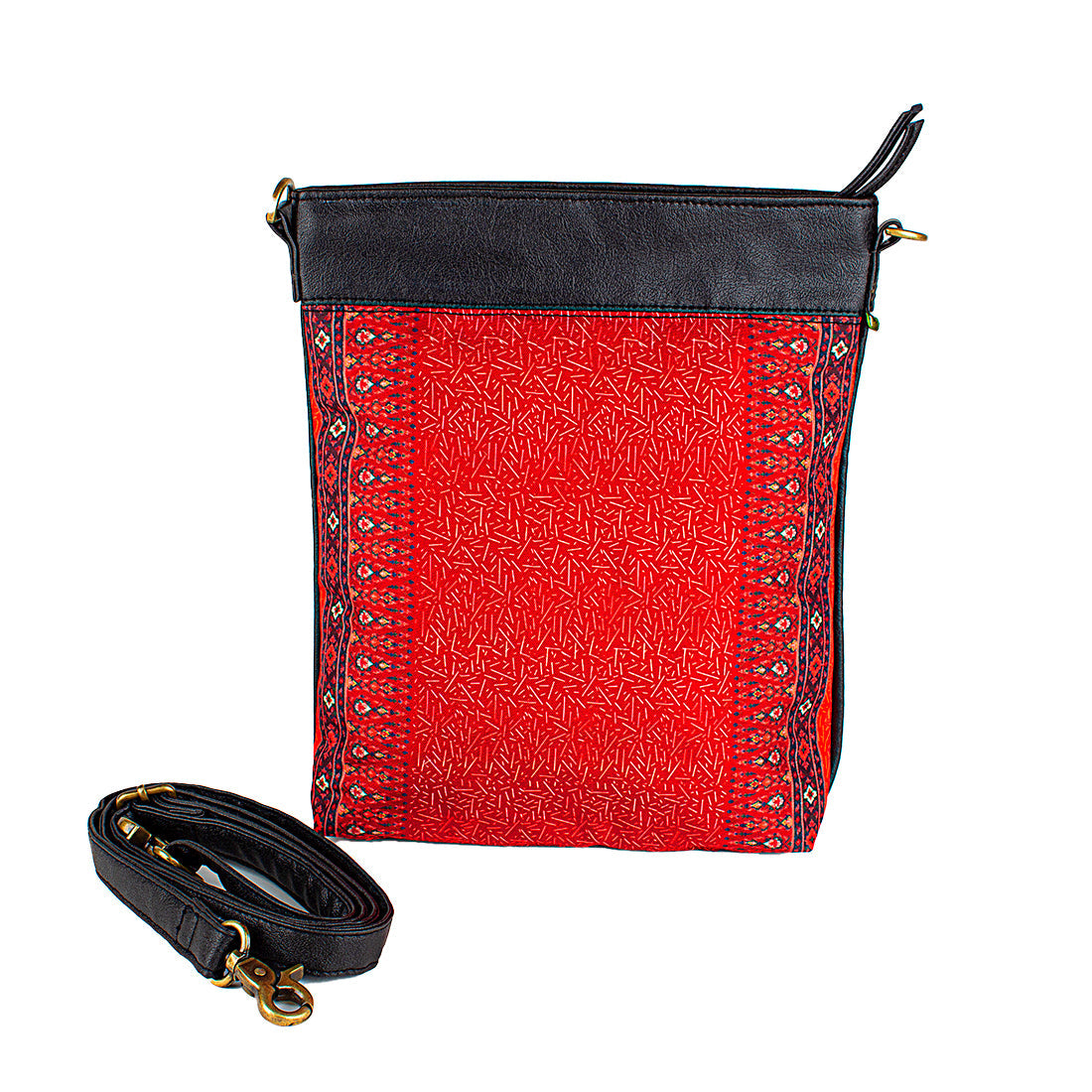 Sling Bag- Red Mughal Print