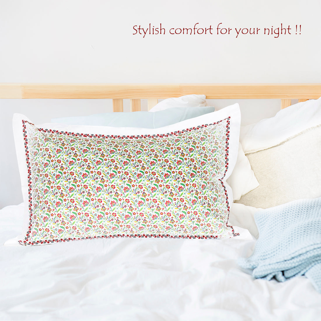 Pillow Covers-Printed- All over Flowers- Pair