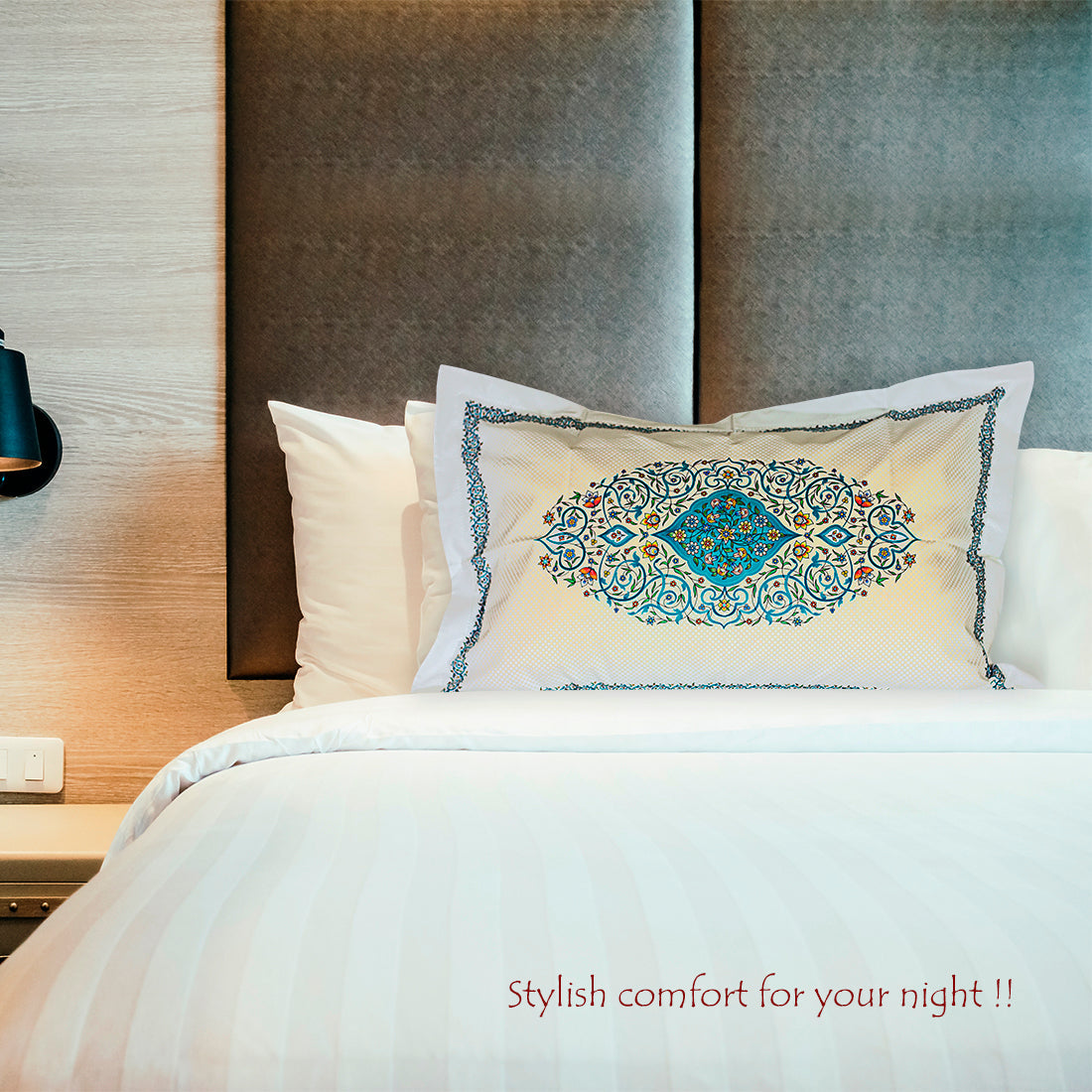 Pillow Covers-Printed- Mughal Motifs- Pair