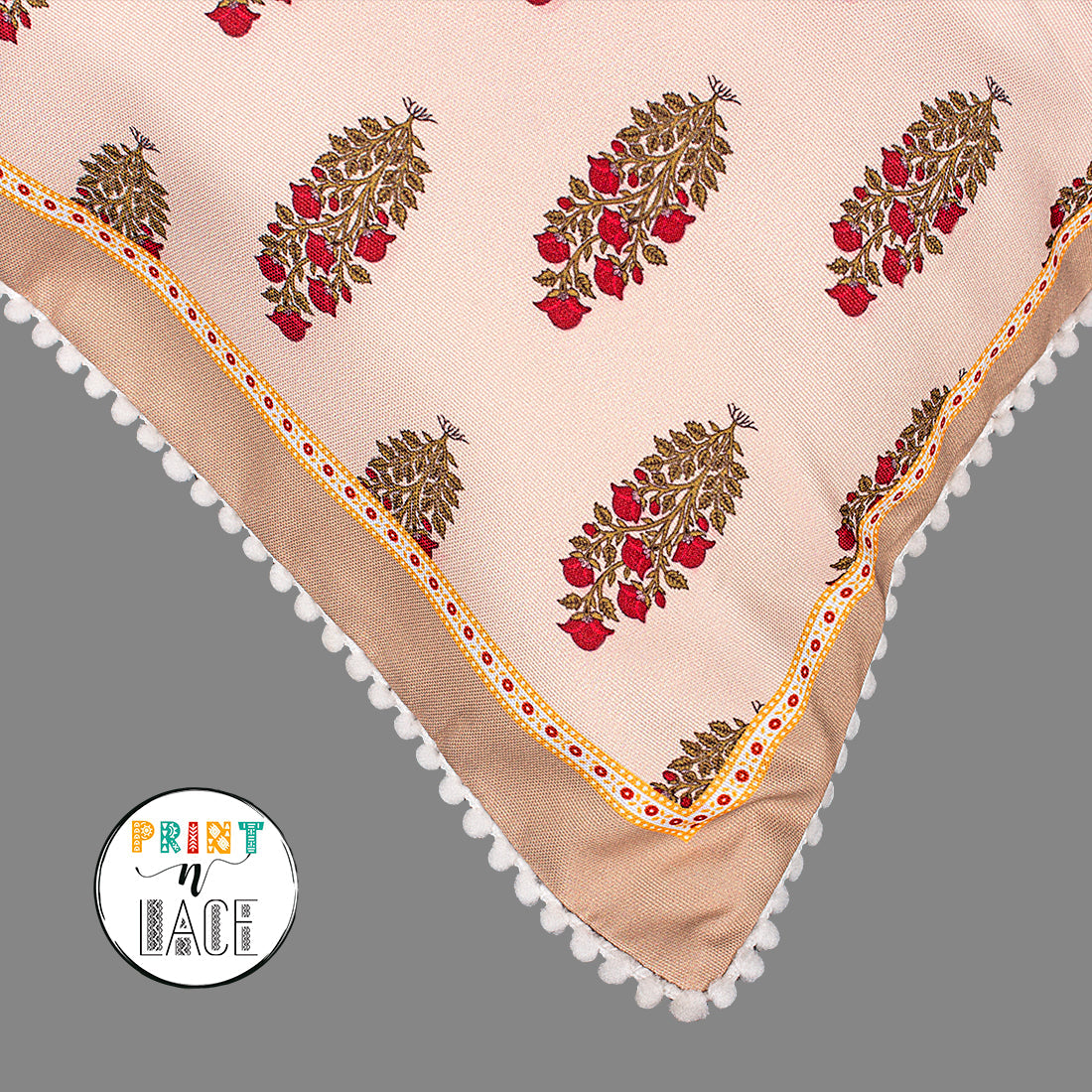 Print n Lace 084 (Beige n Red)
