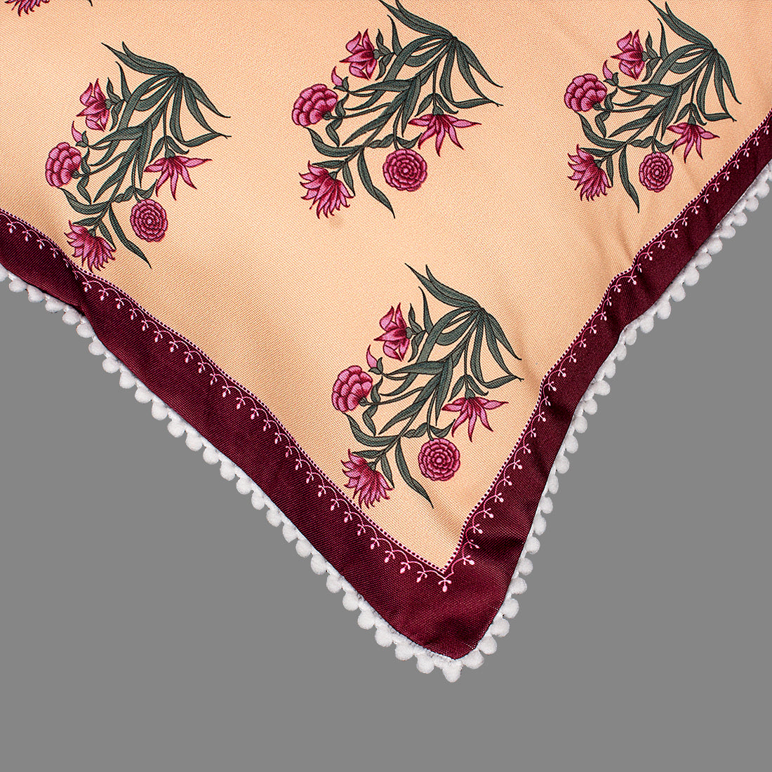 Print n Lace 076 (Reddish Beige n Maroon)