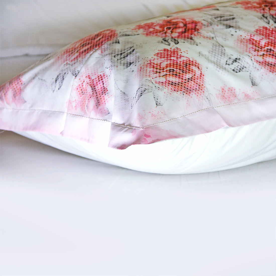 Pillow Cover-Printed- Mosaic Roses-Pair
