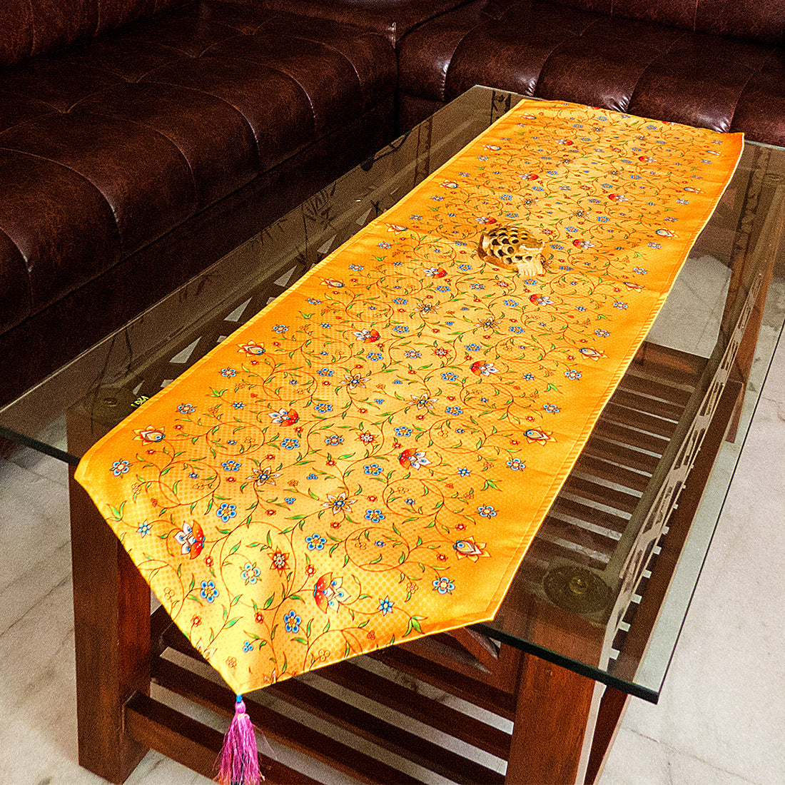 Yellow Intricate Mughal Print
