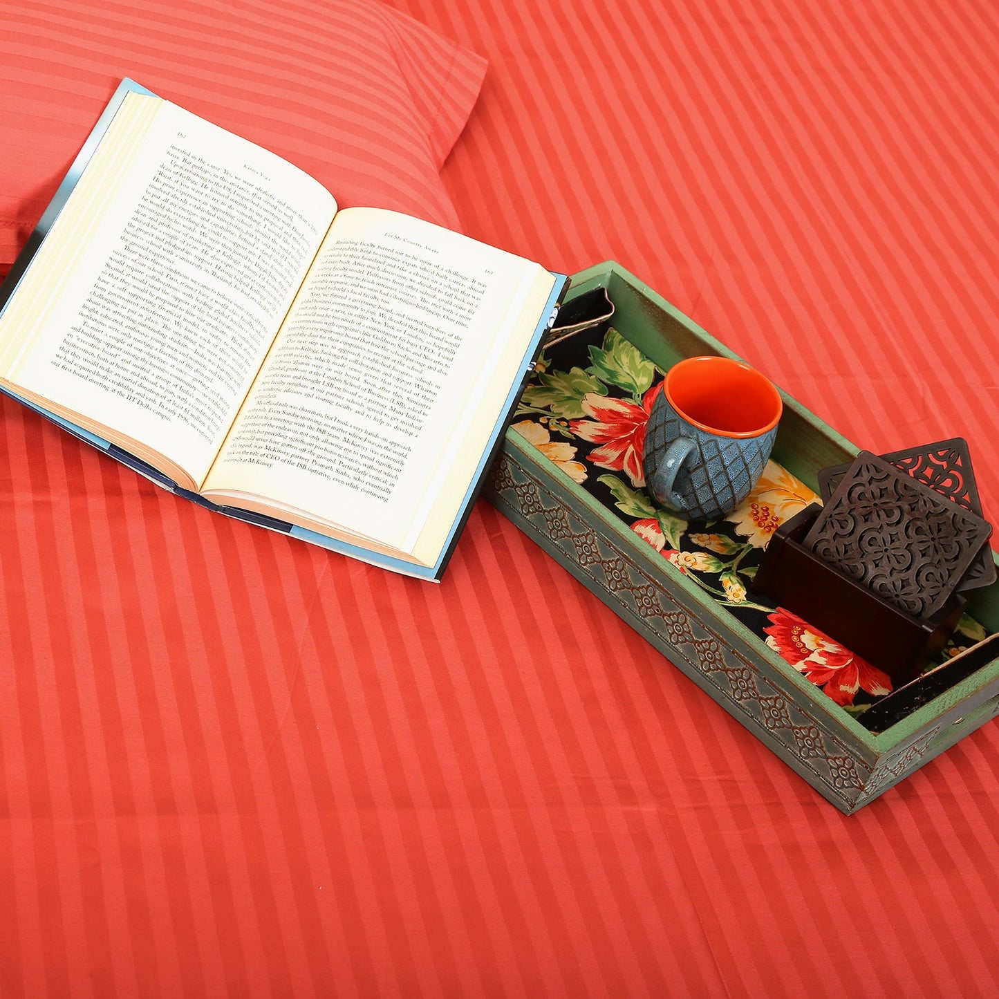 Cotton Bedsheet - Double Bed -Rust