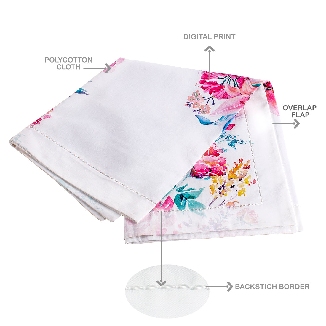Pillow Covers-Printed- Pink Hibiscus- Pair