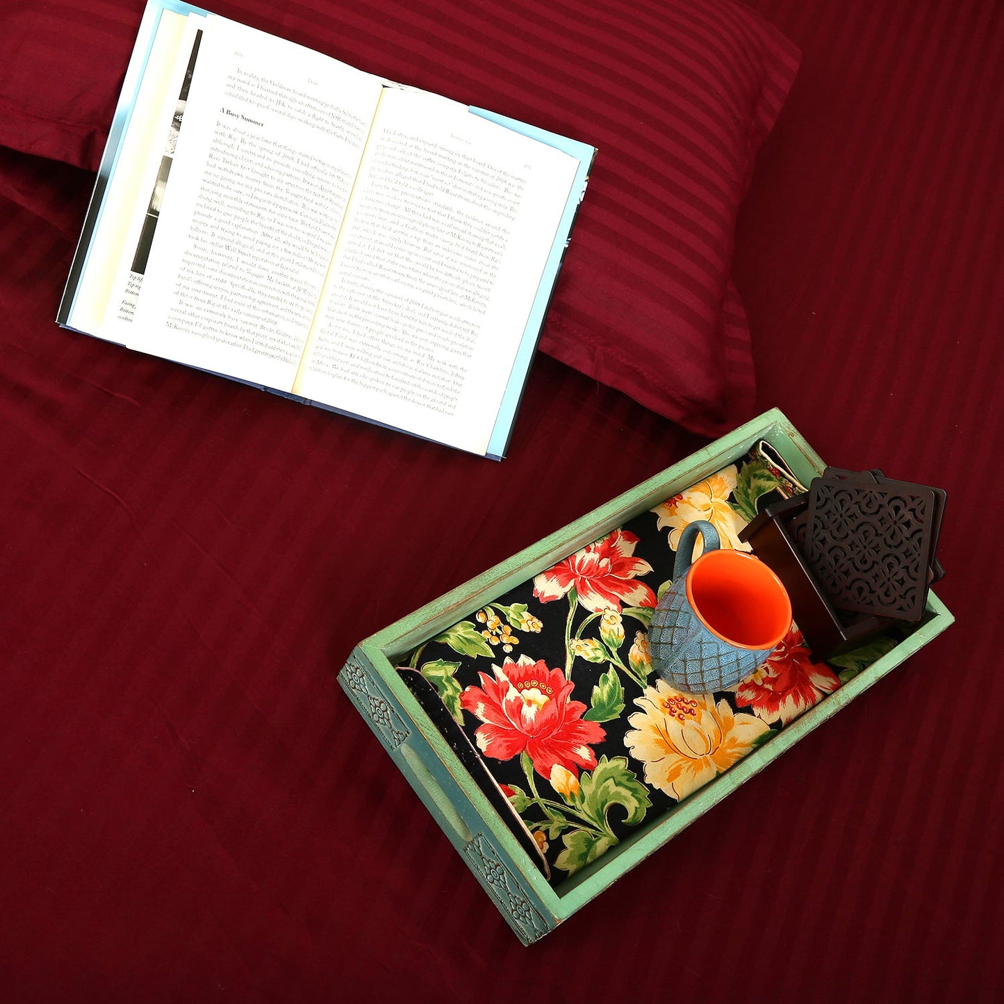 Cotton Bedsheet - Double Bed - Dark Red