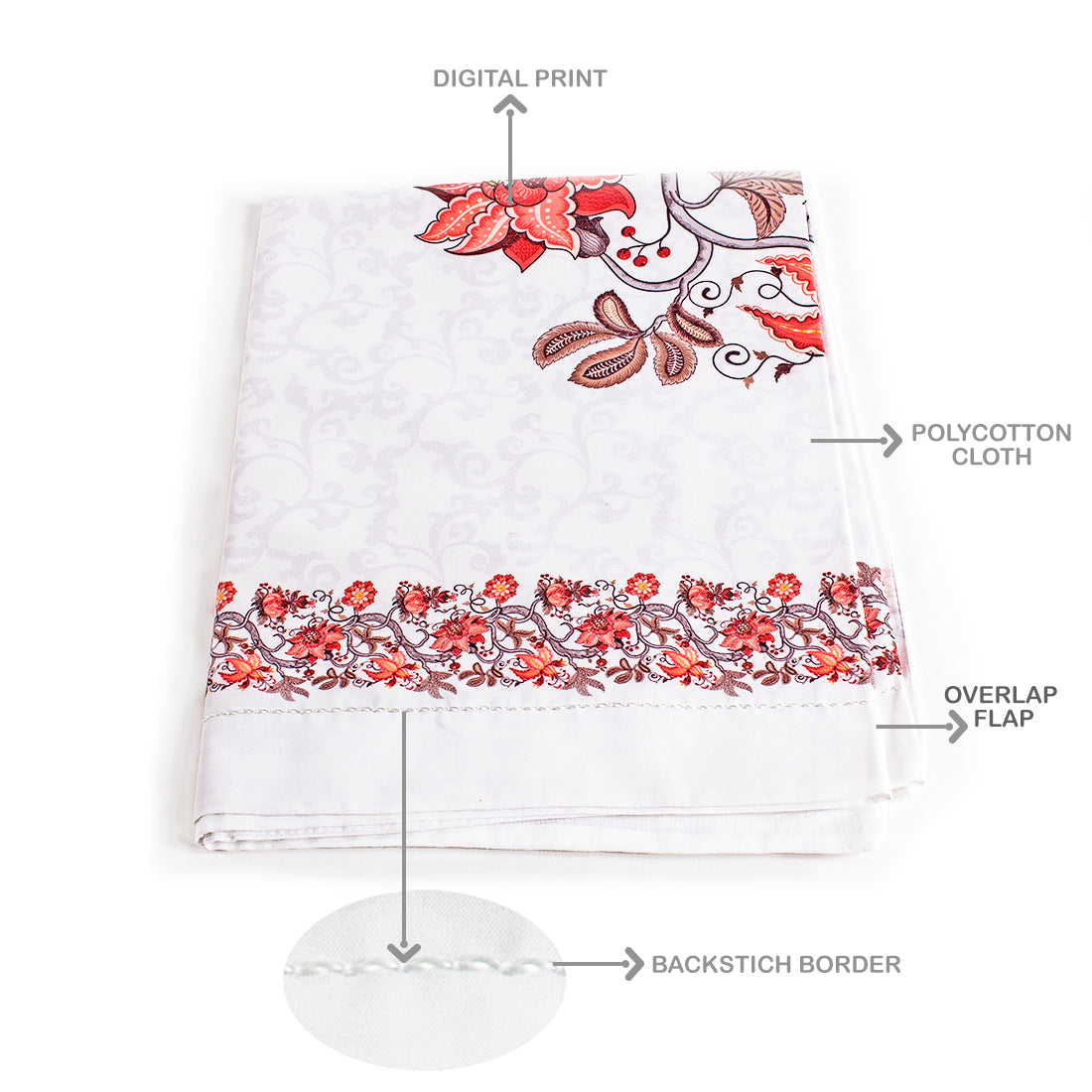 Pillow Covers-Orange Ornamental Flower- Pair