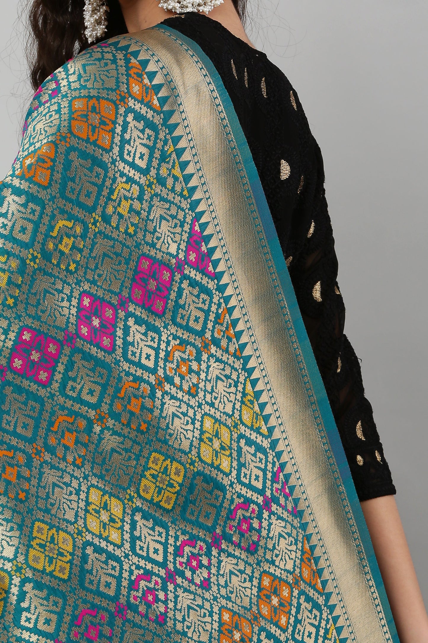 Dupatta-Banarasi Multi Patola- Blue