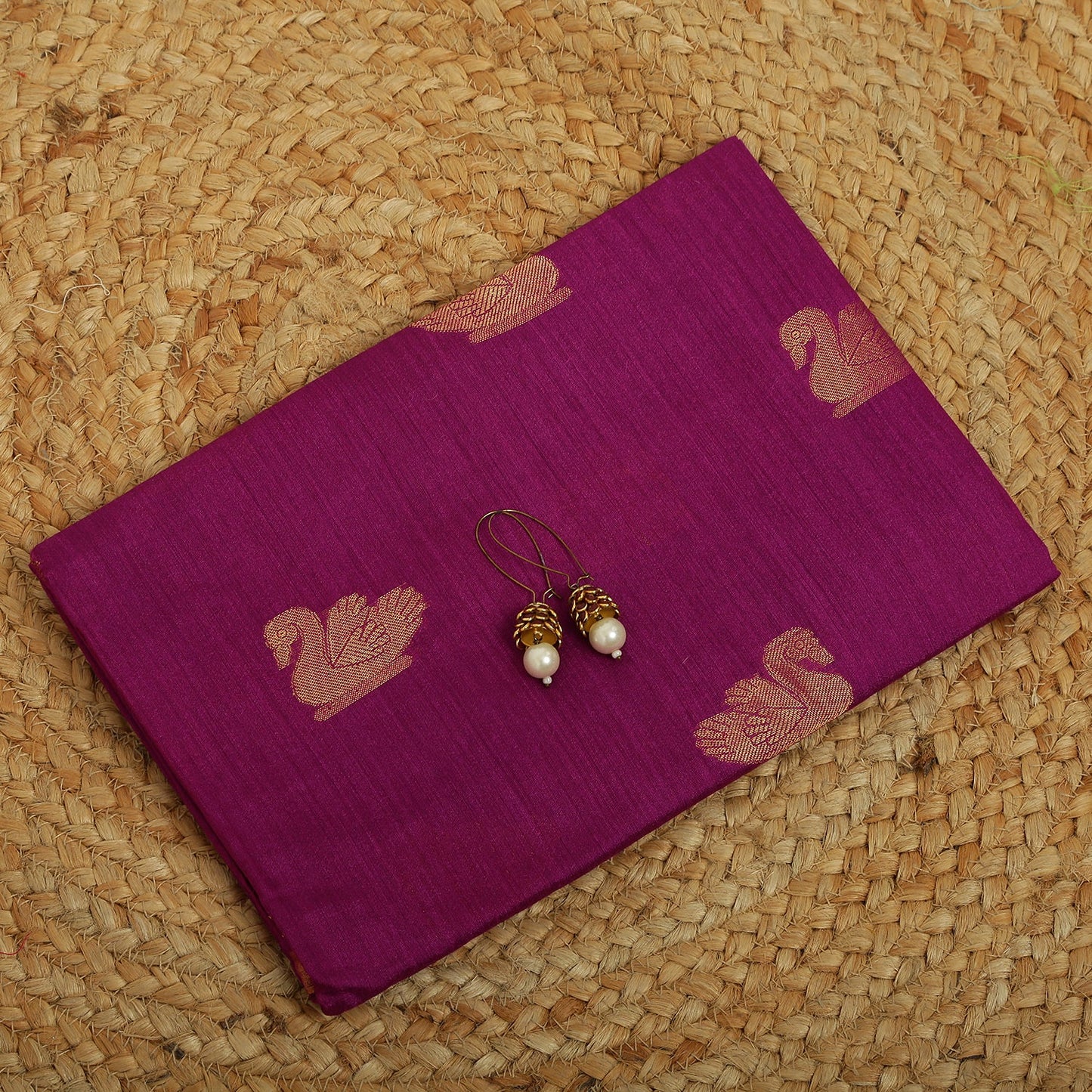 Dupatta-Banarasi Muga- Purple
