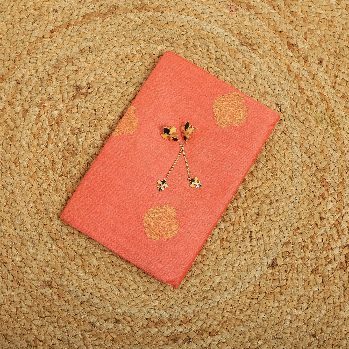 Dupatta-Banarasi Muga - Peachish Pink