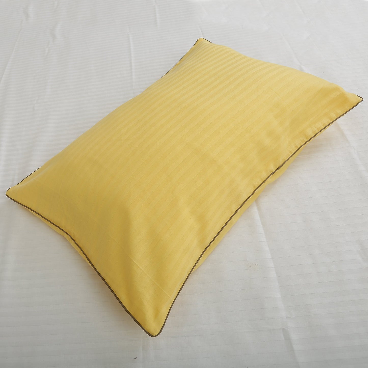 Pillow Covers-Plain Color-Yellow with Piping- Pair