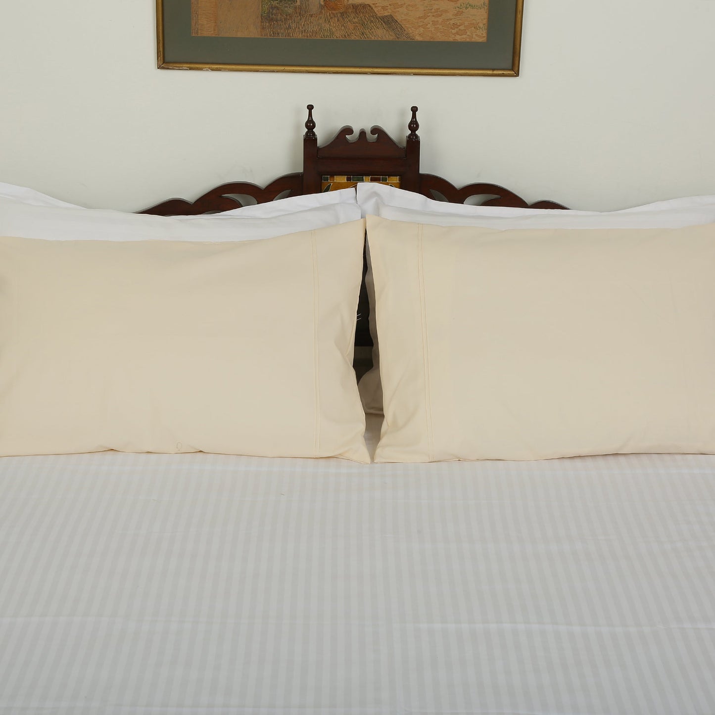 Pillow Covers-Plain Color-Pinkish Beige with Pintex Style- Pair