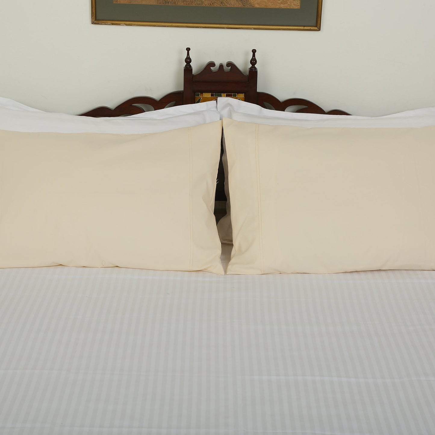 Pillow Covers-Plain Color-Pinkish Beige with Pintex Style- Pair