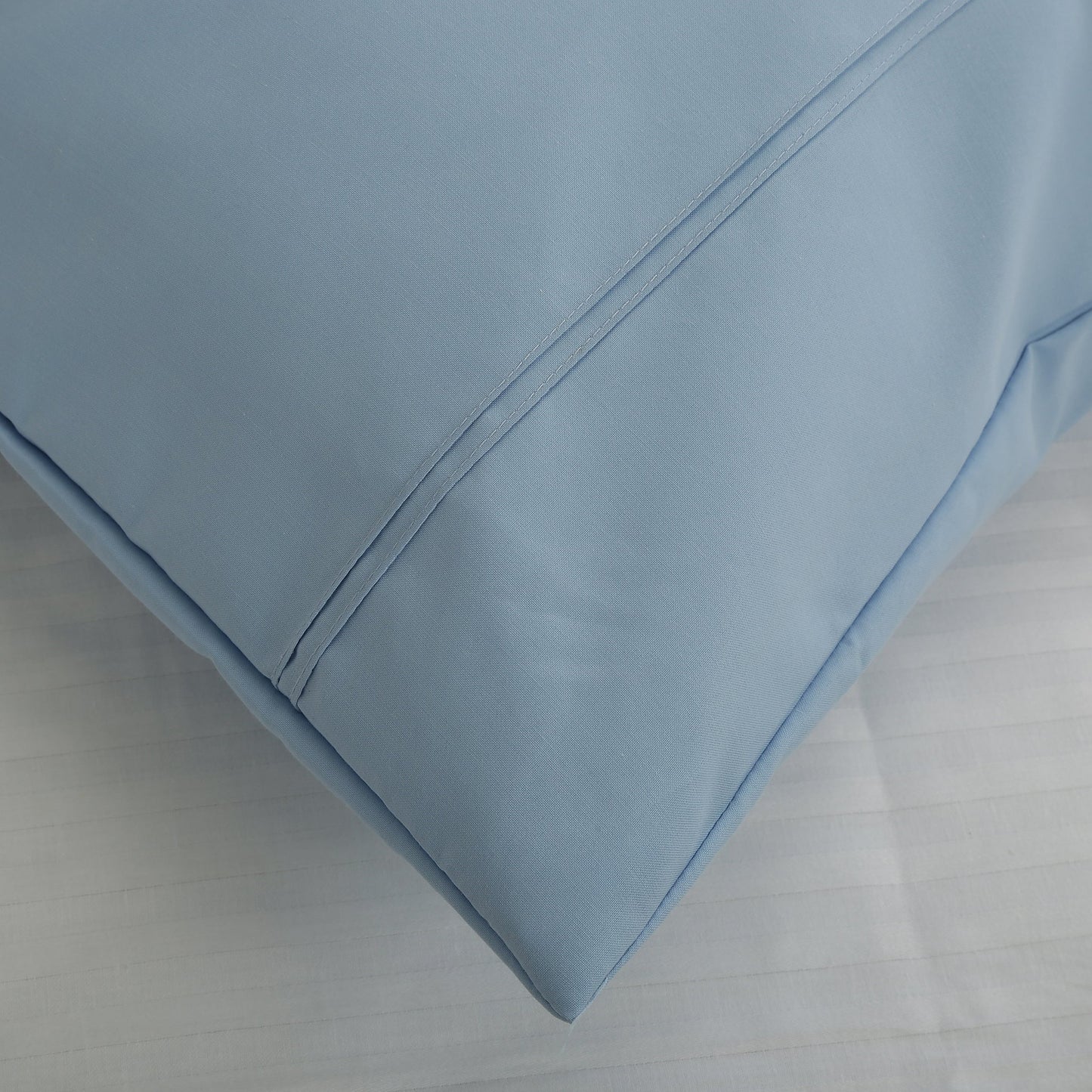 Pillow Covers-Plain Color-Sky Blue with Pintex Style- Pair