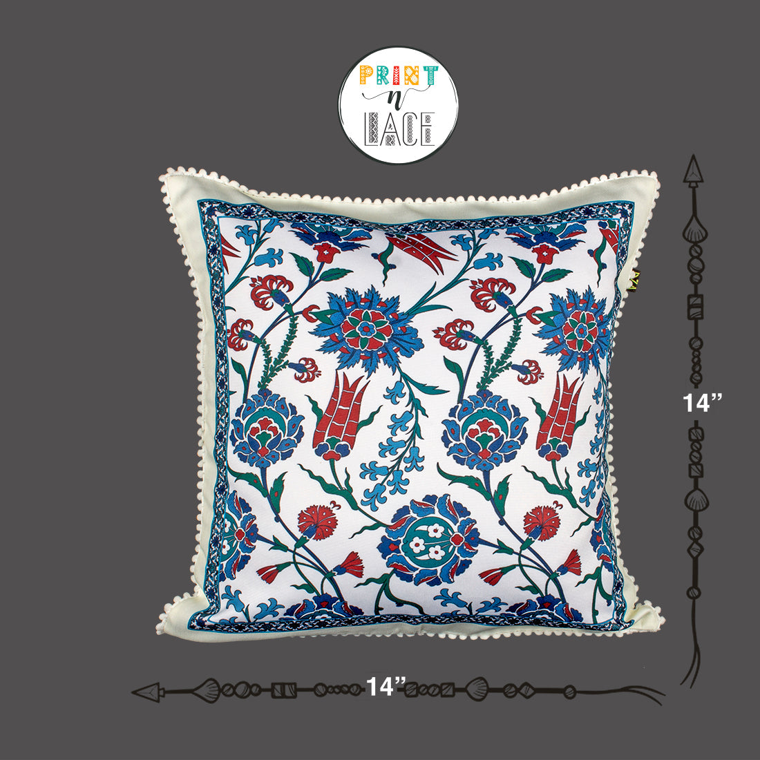 Print n Lace 064 (Beige n Blue)