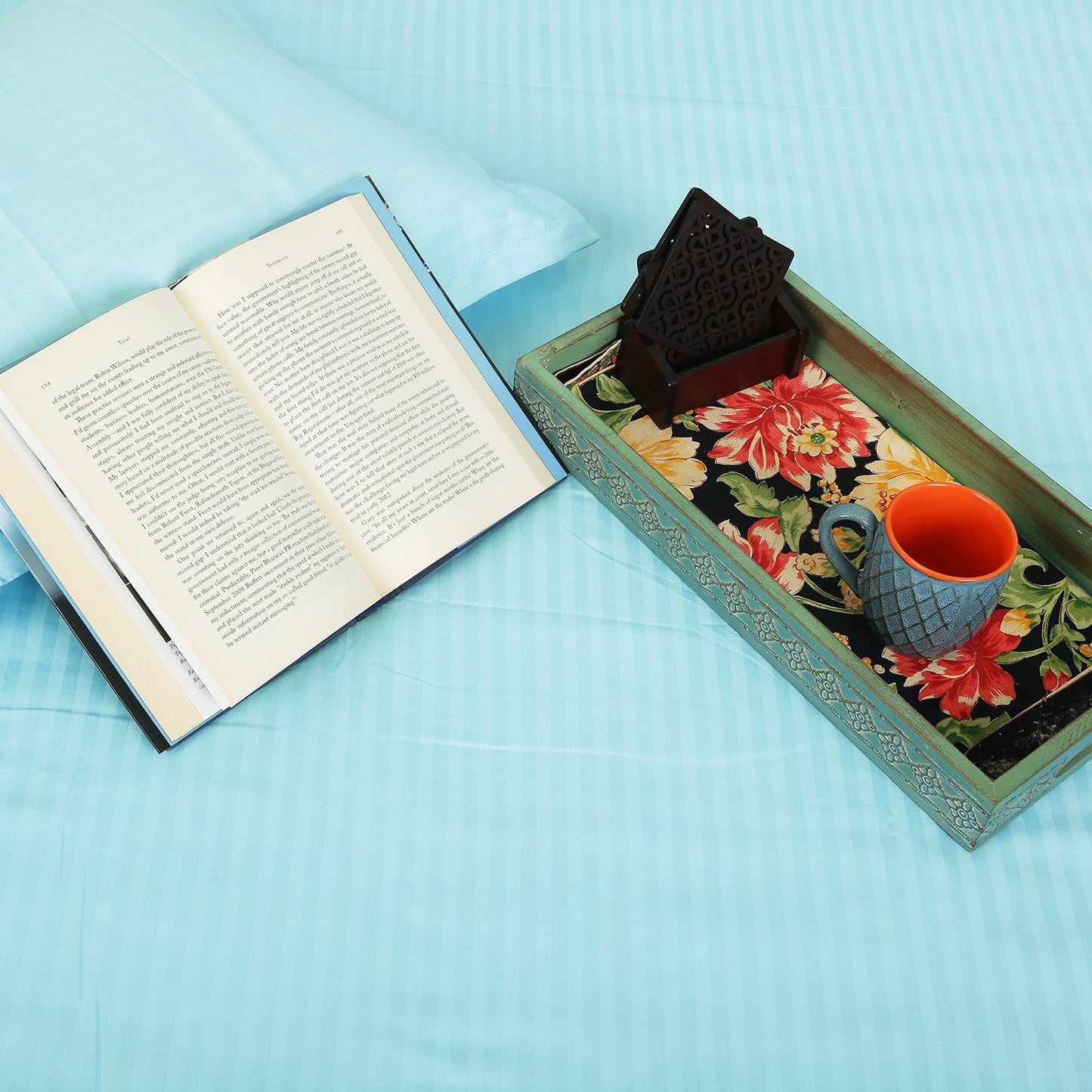 Cotton Bedsheet - Double Bed - Sky Blue