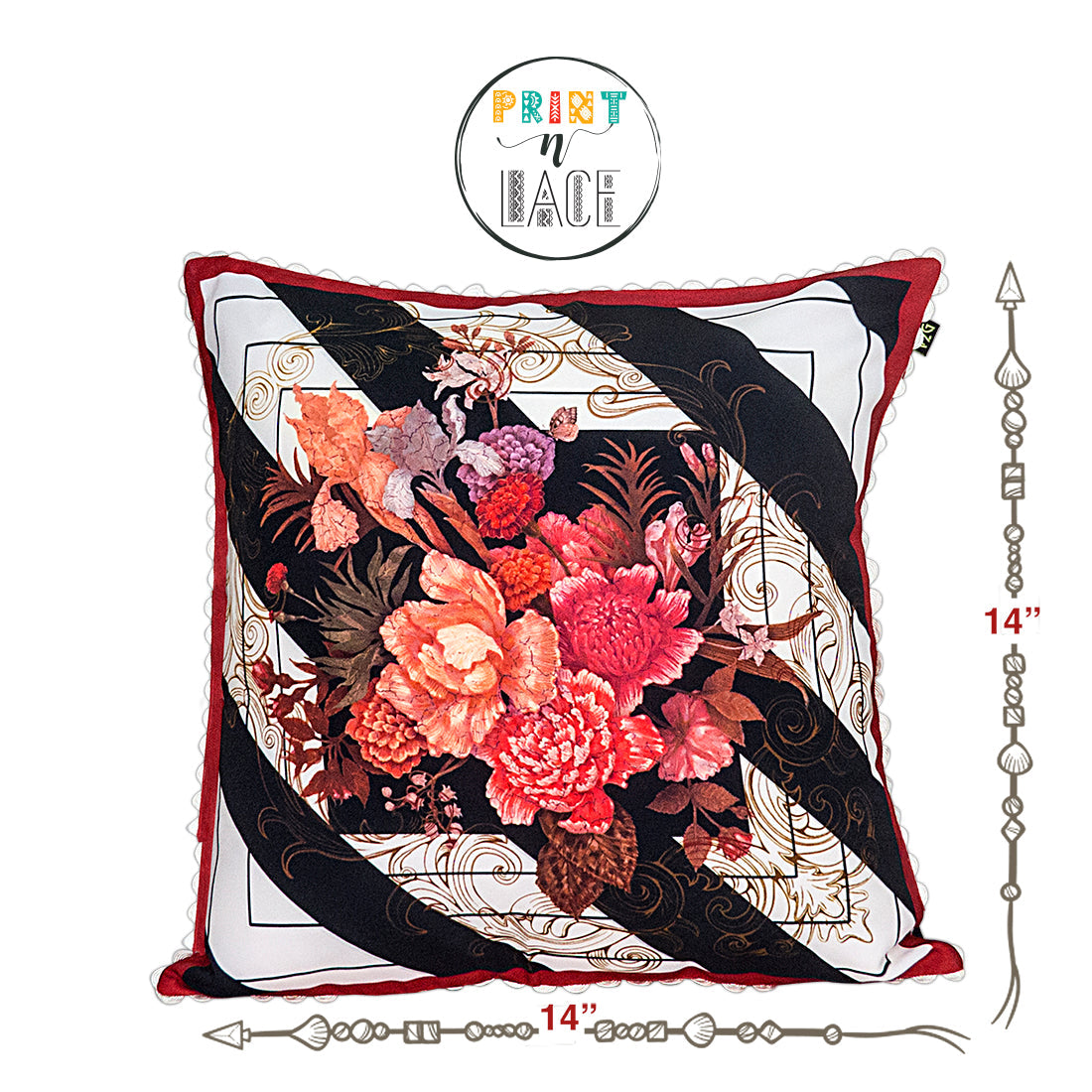 Print n Lace 027(black n multi)