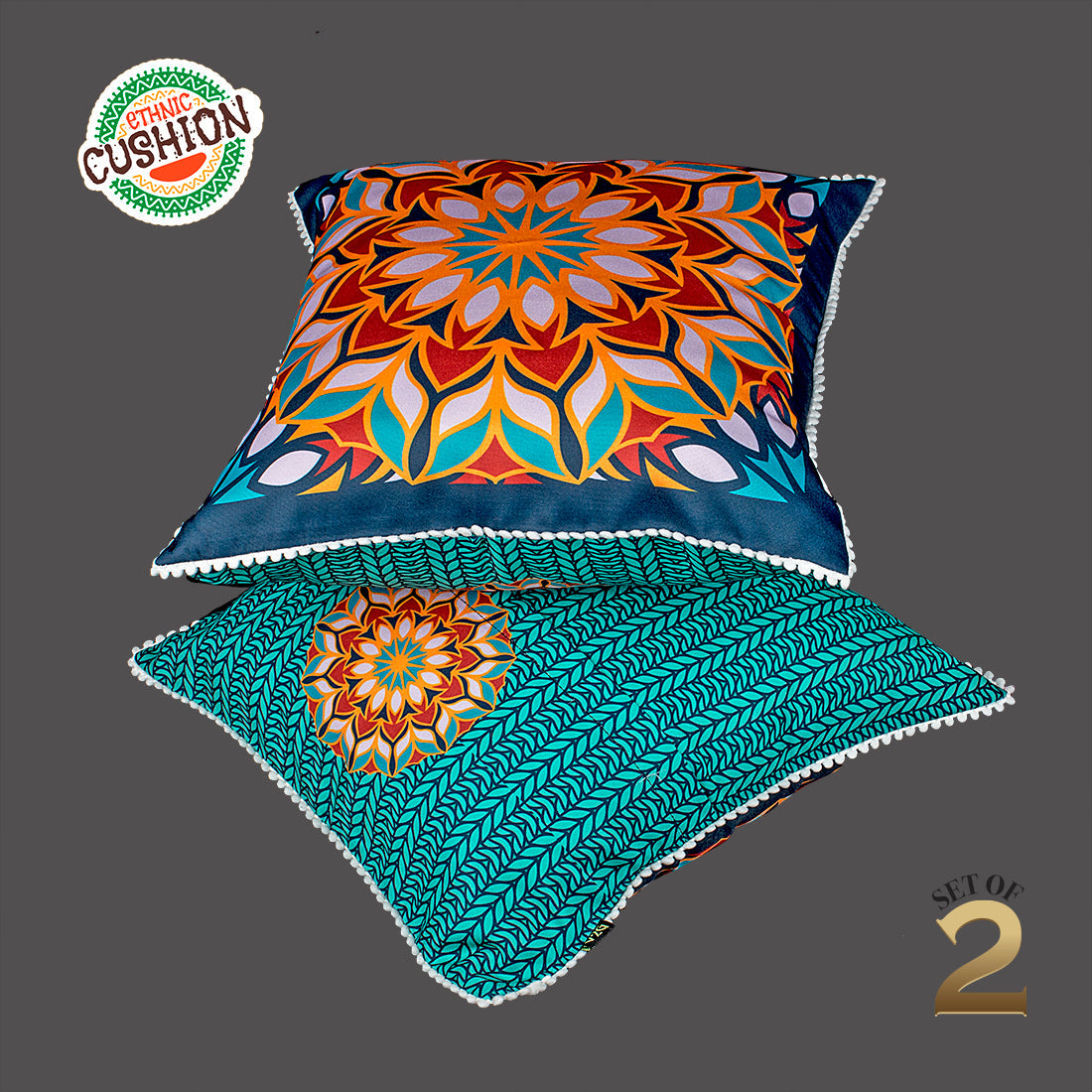 Print n Lace 070 (Peacock Blue n Multi)
