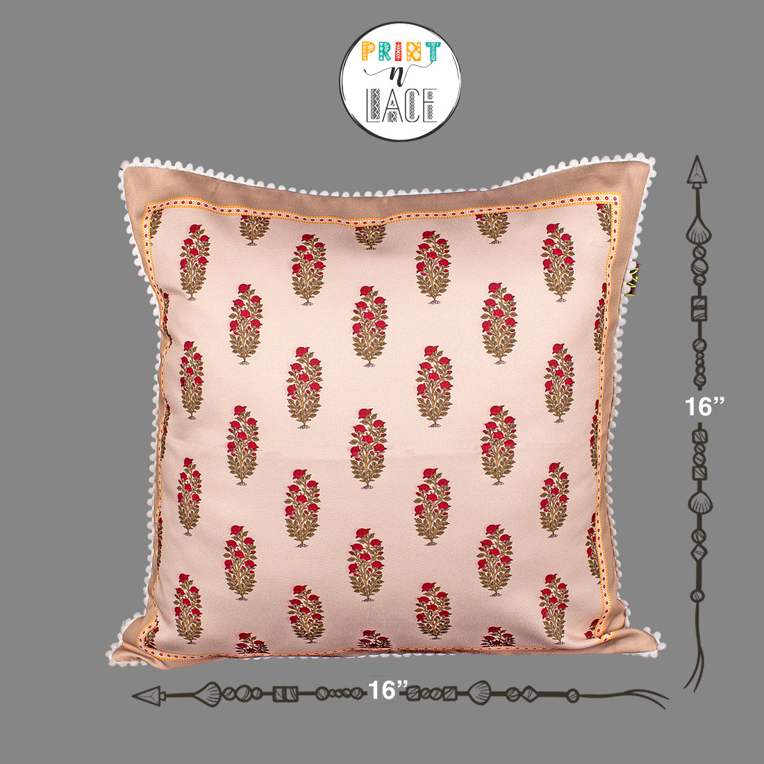 Print n Lace 084 (Beige n Red)