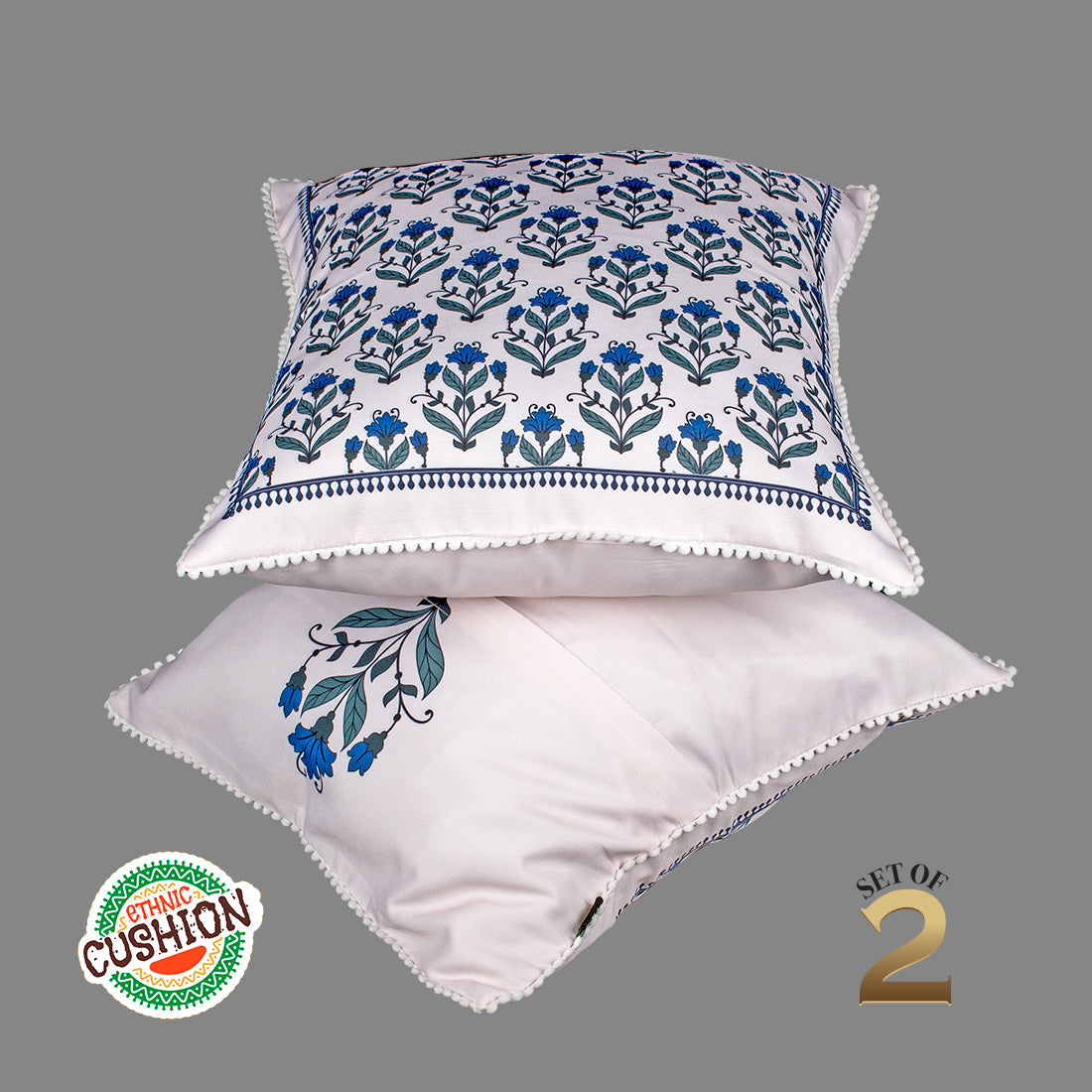 Print n Lace 087 (Cream n Blue)