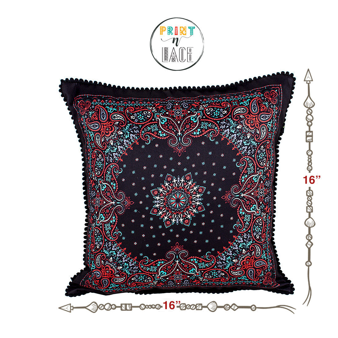 Print n Lace 058(black n multi)
