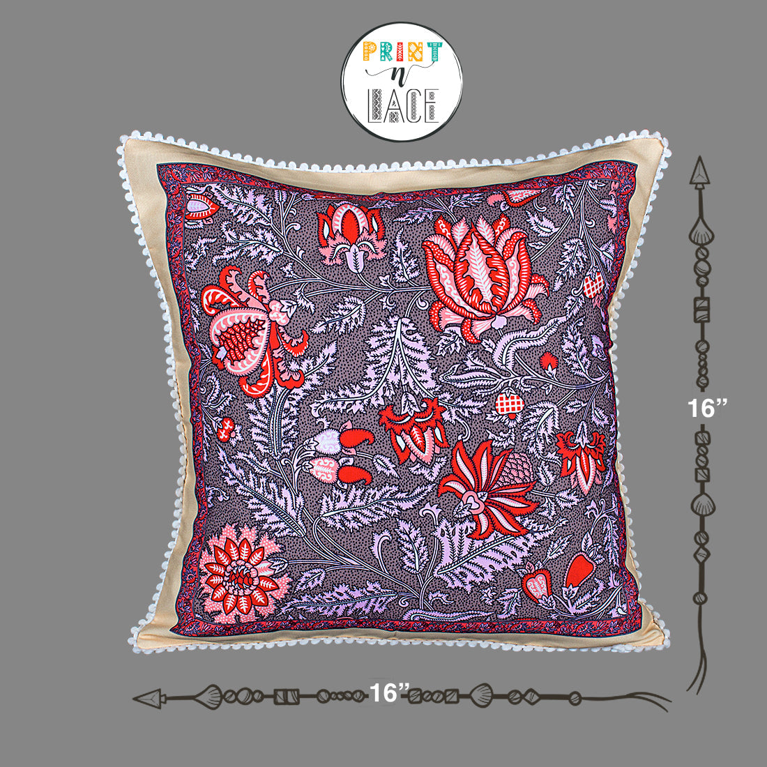 Print n Lace 075 (Dark Beige n Multi)
