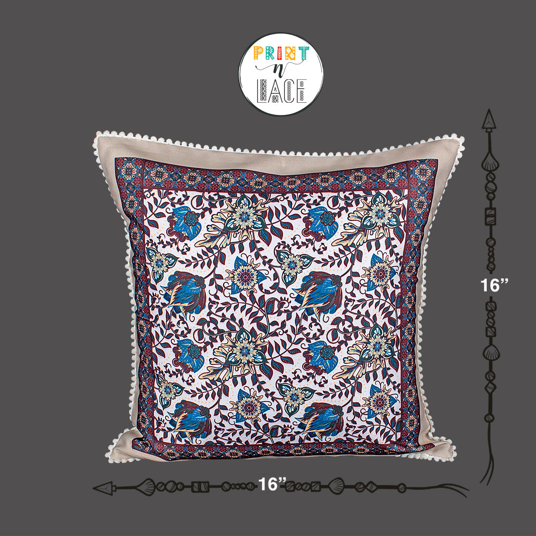 Print n Lace 063 (Dusty Brown n Multi)