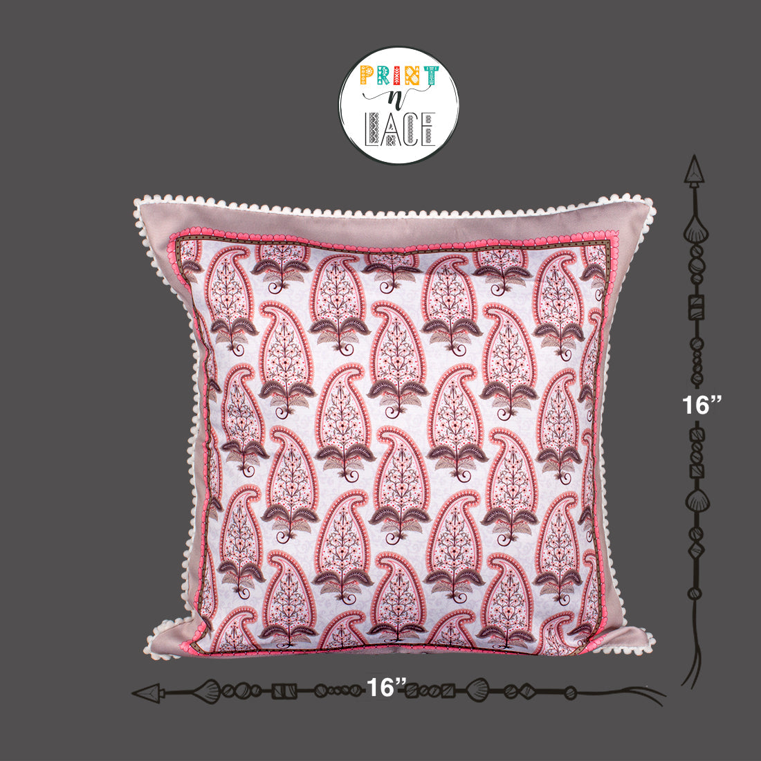 Print n Lace 067 (Dusky Beige n Pink)