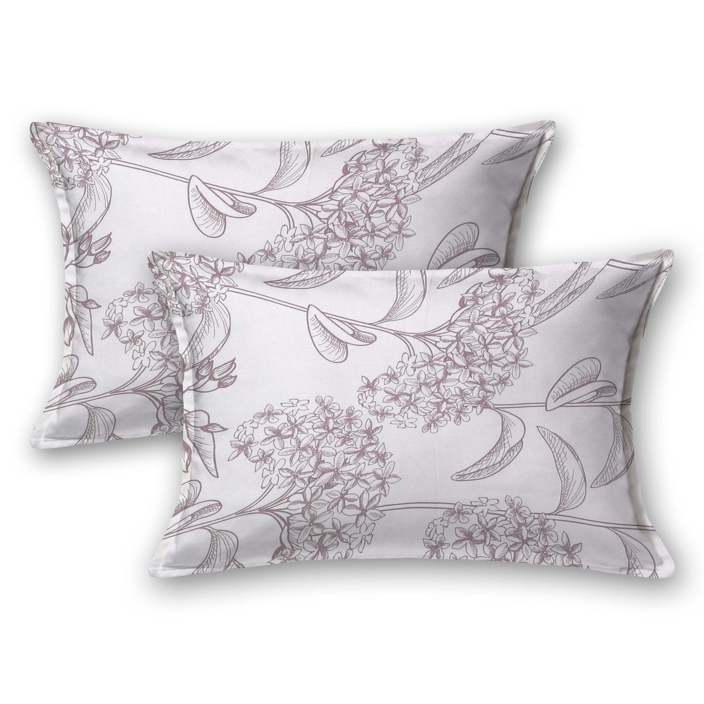 Pure Cotton Printed Bedsheet- Double Bed -Bloom- White