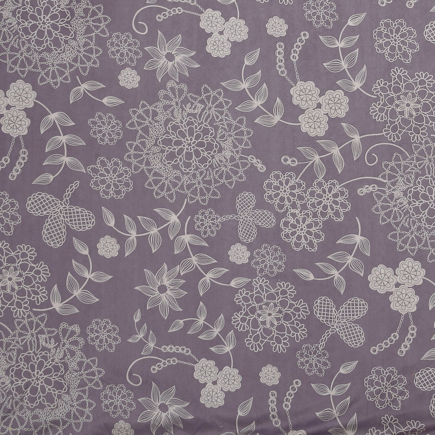 Printed Bedsheet- Double Bed -Gray floral