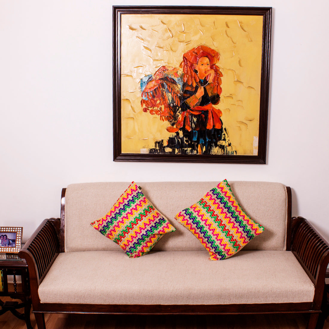 Cushion Cover-Embroidery-Wave-Set of 2