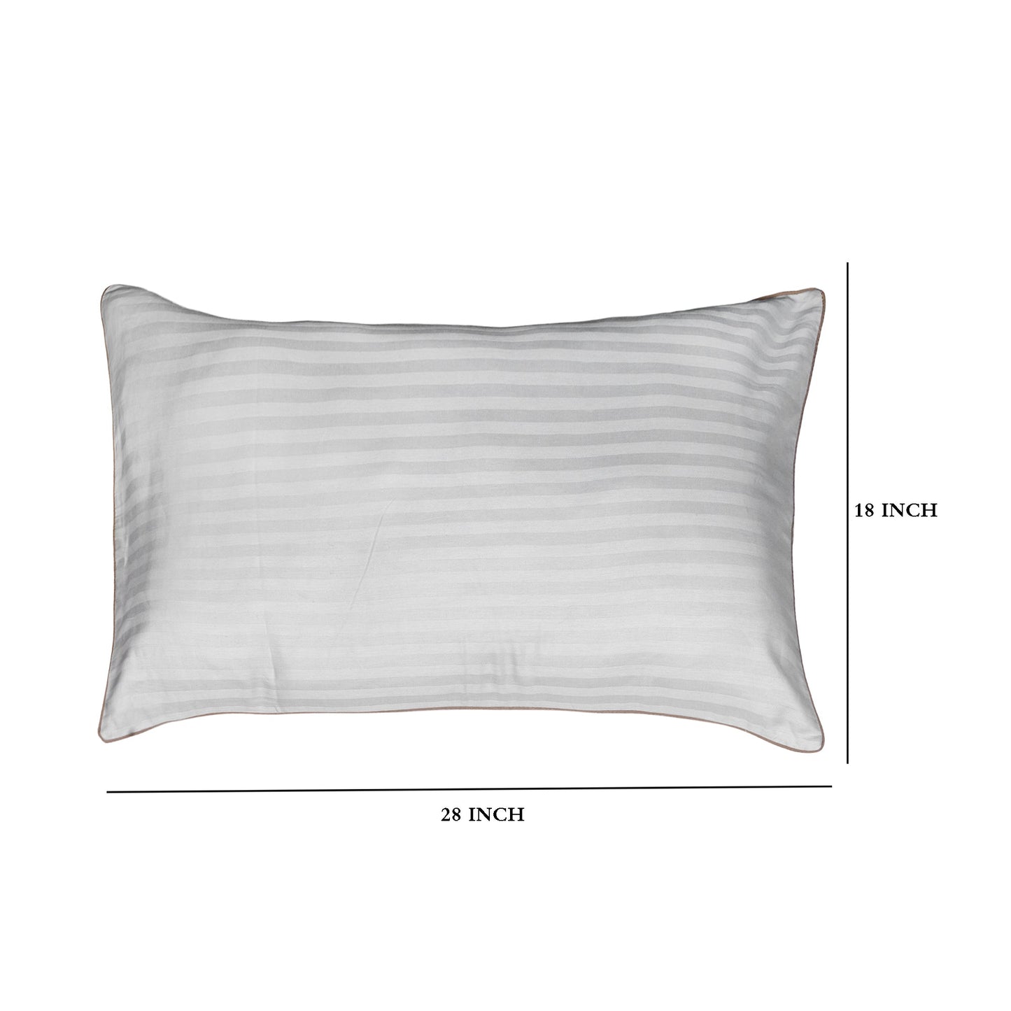 Pillow Cover-Plain Color-Light Gray with Piping- Pair