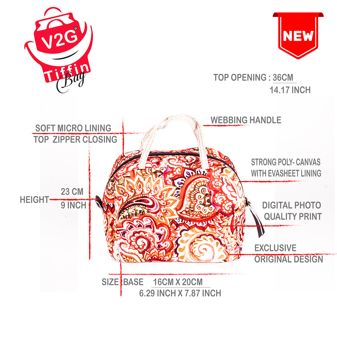 Lunch Bag-Intricate Paisely