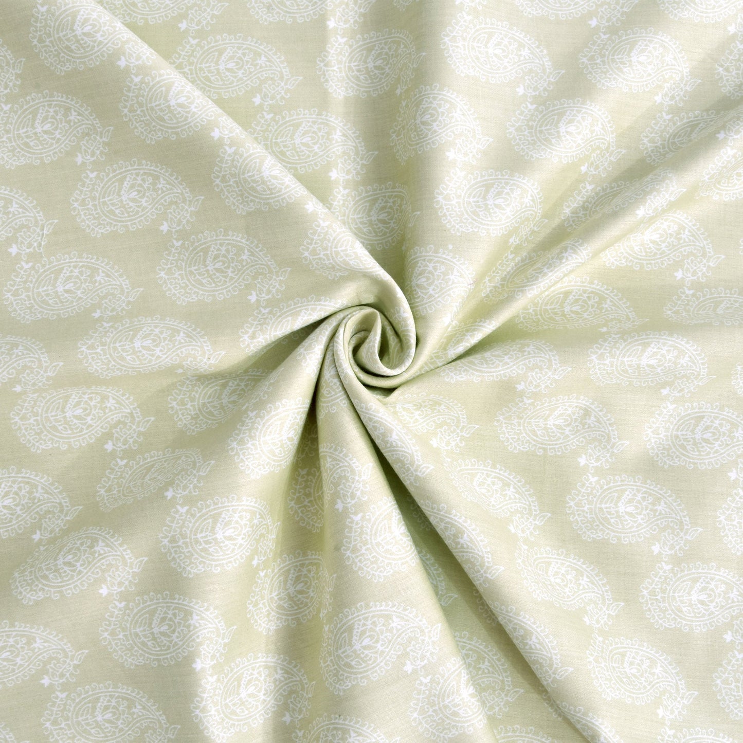 Pure Cotton Printed Bedsheet- Double Bed -Paisely-Light Brown