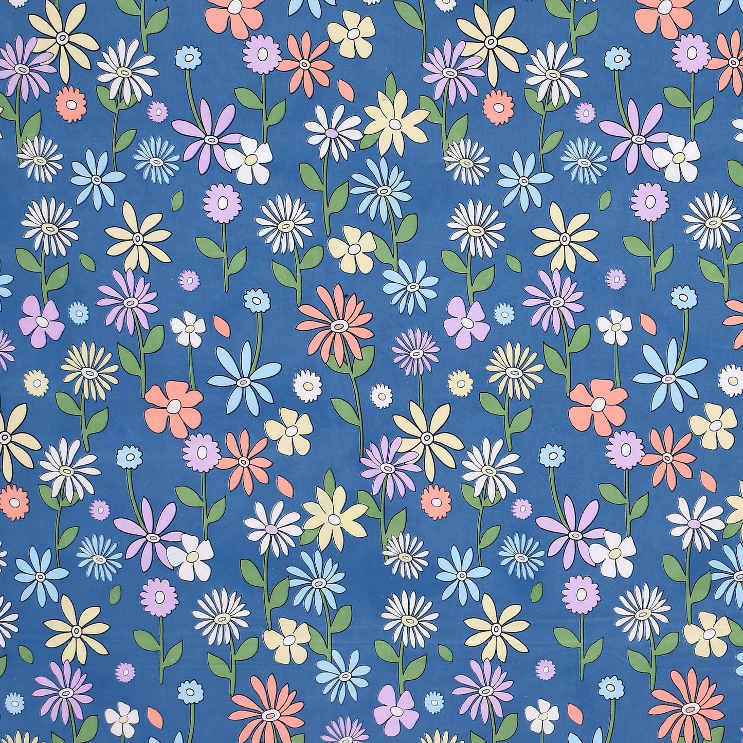 Printed Bedsheet- Double Bed -Blue Floral